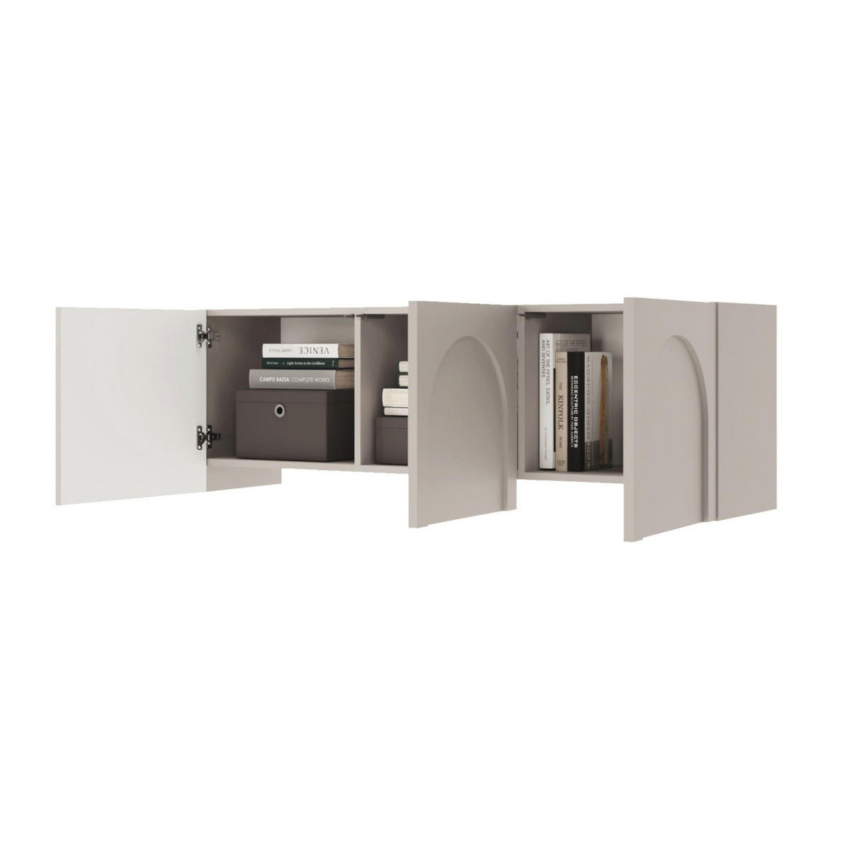 TV stolek Arkadia kašmírově šedý 150/49/35 cm - kašmírová/šedohnědá, kompozitní dřevo (150/49/35cm) - Selsey