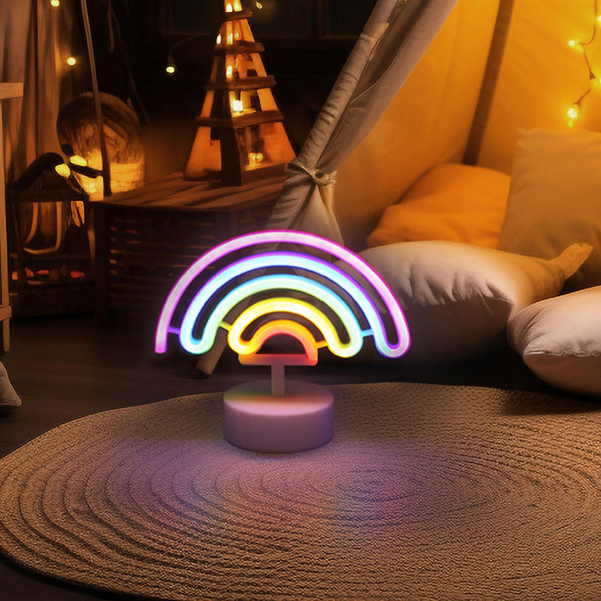 LED TISCHLEUCHTE Pelangi Weiß - Weiß, Kunststoff (22.5/10/19.5cm) - Globo Lighting