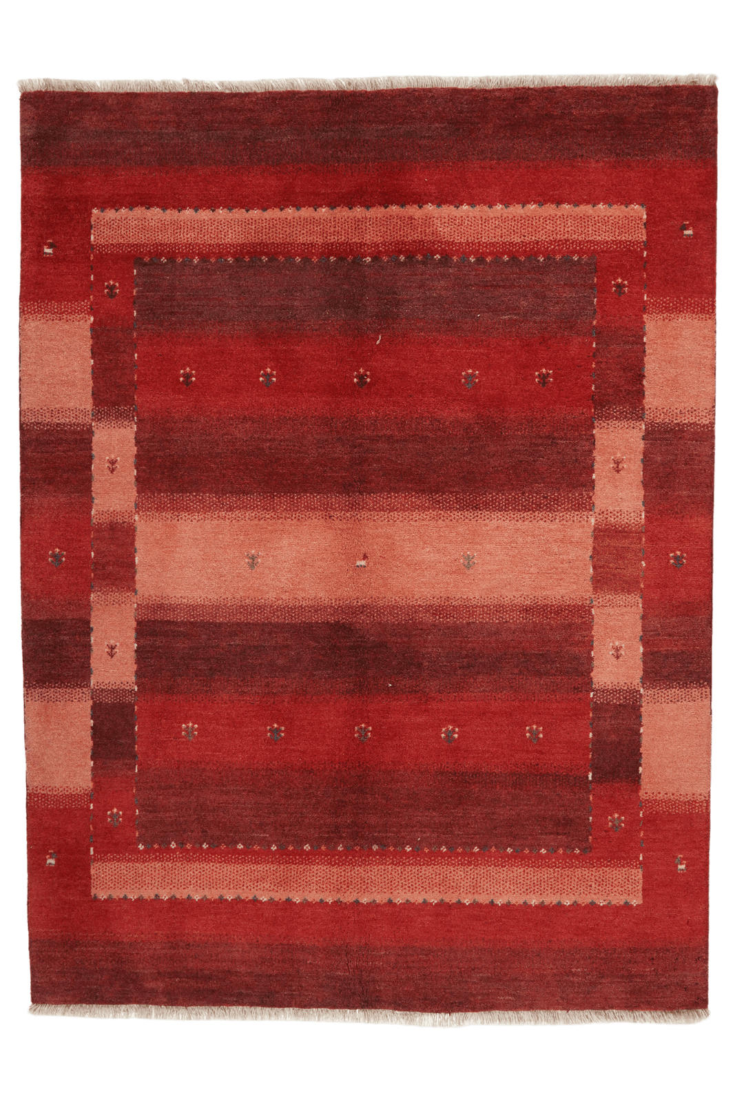 GABBEH-TEPPICH handgeknüpft Rizbaf Bunt, Rot 204/153 cm Schurwolle - Rot/Multicolor, Textil (153/204cm) - Looma
