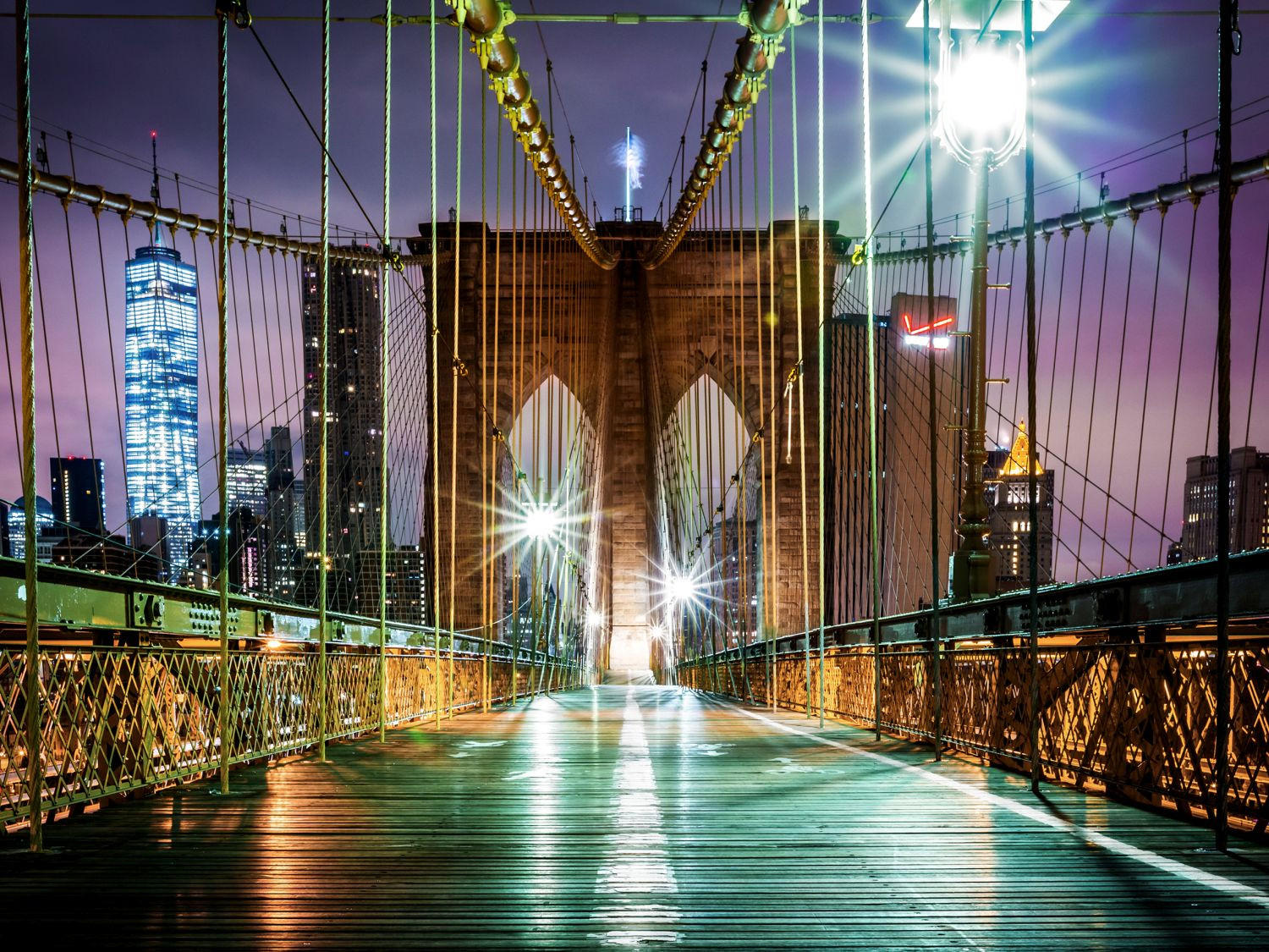 FOTOTAPETE Brooklyn Bridge New York 375 x 270 cm - Multicolor, Papier (375/270cm) - Sanders & Sanders