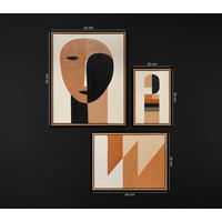 GEMÄLDE Harmonie der Formen Schattenfugenrahmen Eichefarben 3-teilig - Eichefarben, Holz (60/80cm) - YS-art gallery