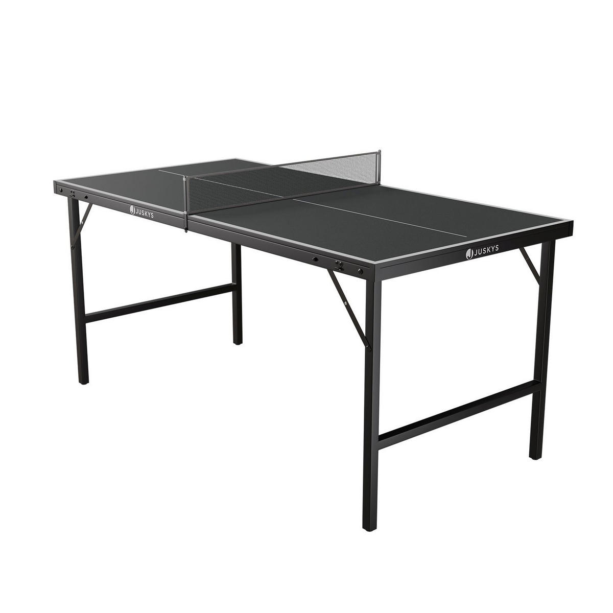 TISCHTENNISPLATTE Flexi platzsparend klappbar - Schwarz, Holz (71/83/71cm) - Juskys