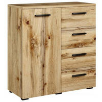 KOMMODE Helena 1D4S Wotan Eiche 80/35/84,5 cm - Eiche Wotan, Holzwerkstoff (80/84.5/35cm) - Matkam Möbel