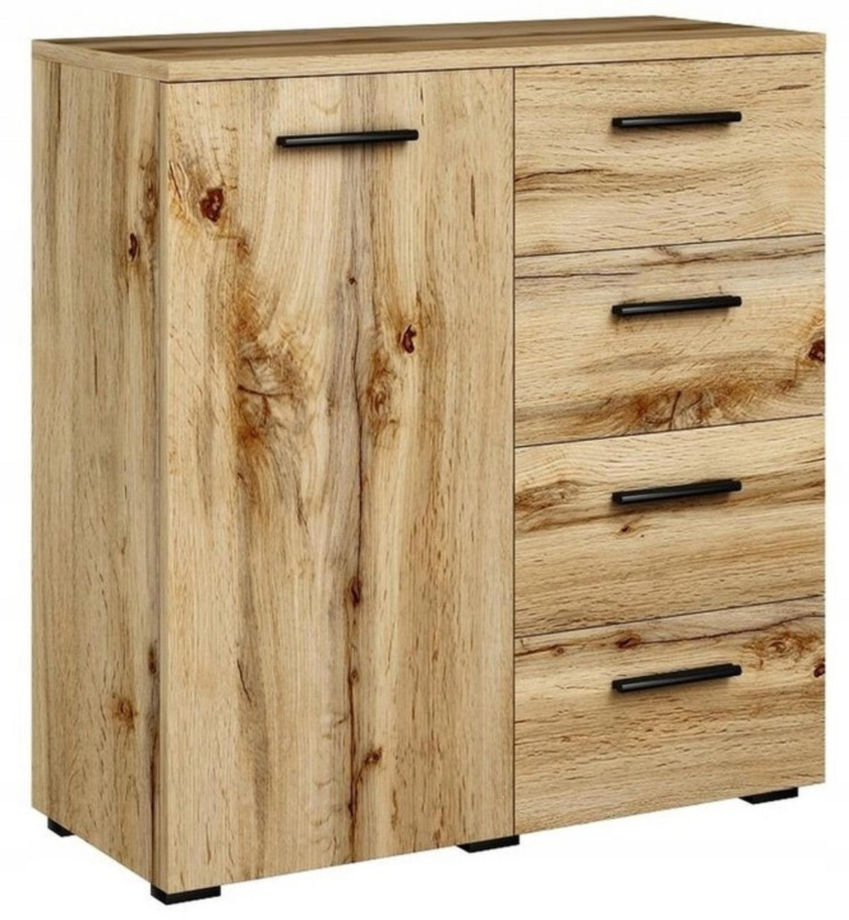 KOMMODE Helena 1D4S Wotan Eiche 80/35/84,5 cm - Eiche Wotan, Holzwerkstoff (80/84.5/35cm) - Matkam Möbel