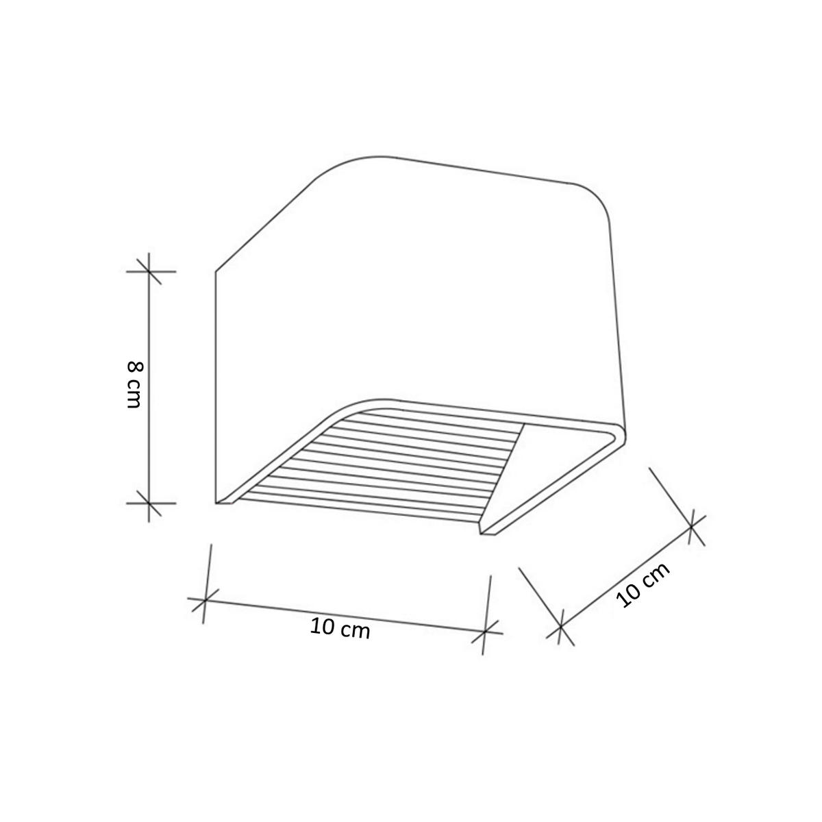 WANDLEUCHTE Quadra, Weiß, 10cm - Weiß, Metall (10/8/10cm) - KOSILUM