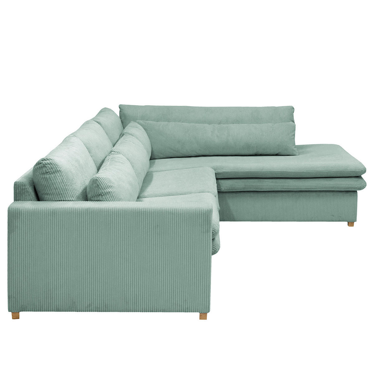 ECKSOFA mit Ottomane - Blau, Textil (299/216cm) - home24