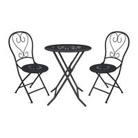 GARTENESSGRUPPE im Set - 2 -Sitzer - Stahl - anthrazitgrau - GUERMANTES - Anthrazit, Metall - Vente-Unique