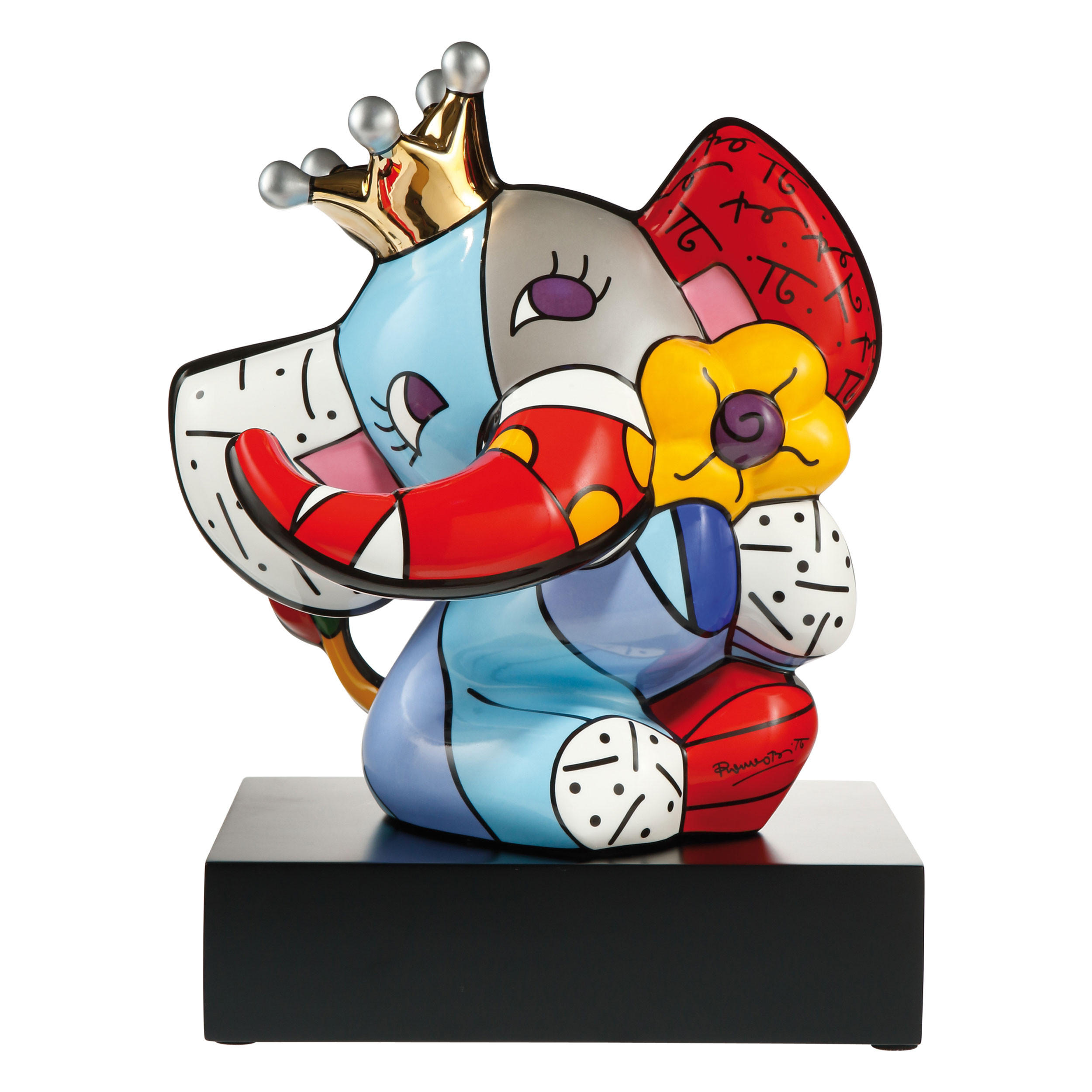 DEKOFIGUR Romero Britto Spring Elephant, Porzellan, Bunt, 33.5 cm - Multicolor, Keramik (21/33.5/25.5cm) - Goebel
