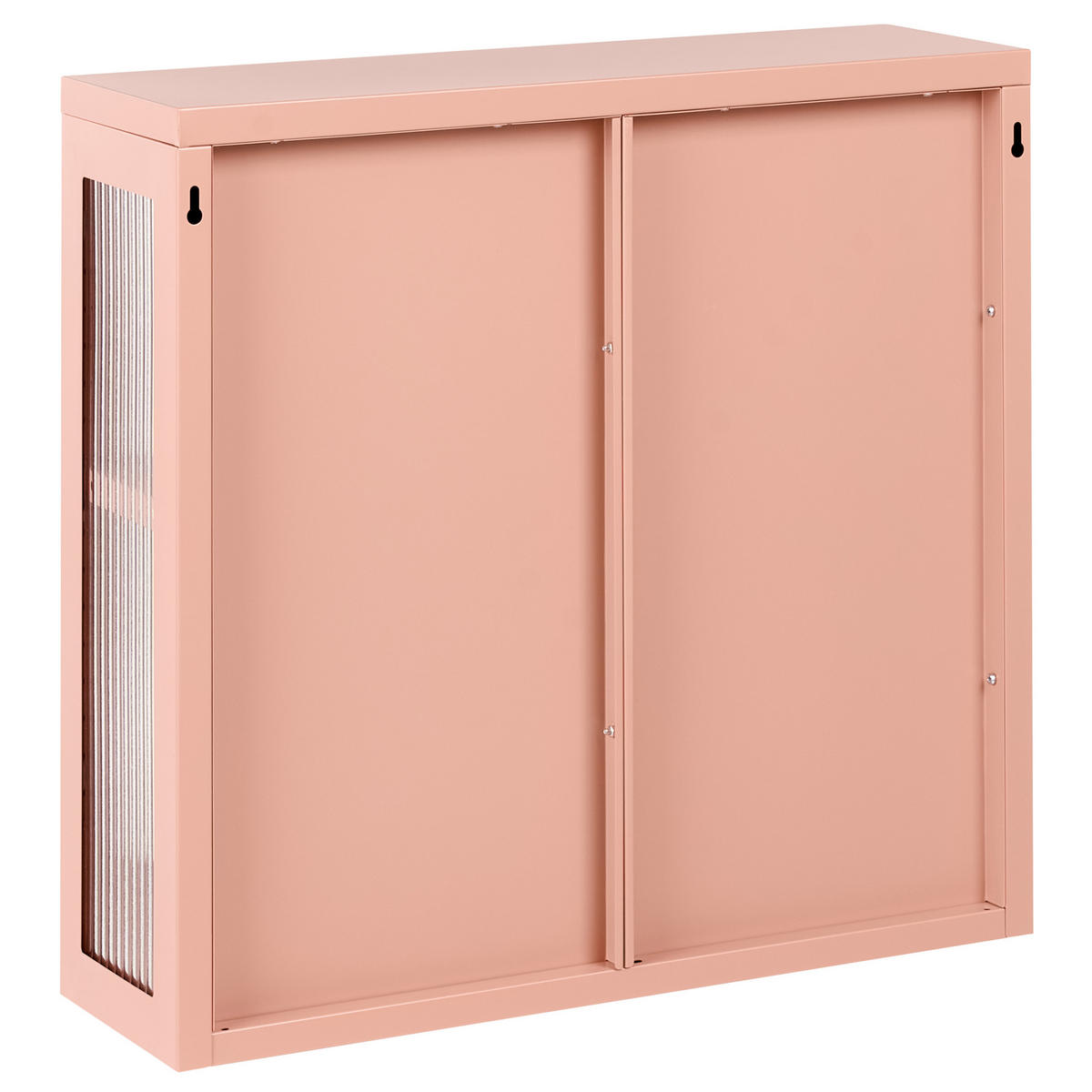 WANDSCHRANK 60 cm Metall Pfirsichrosa Harlyn - Pink, Metall (60/57/18cm) - Beliani