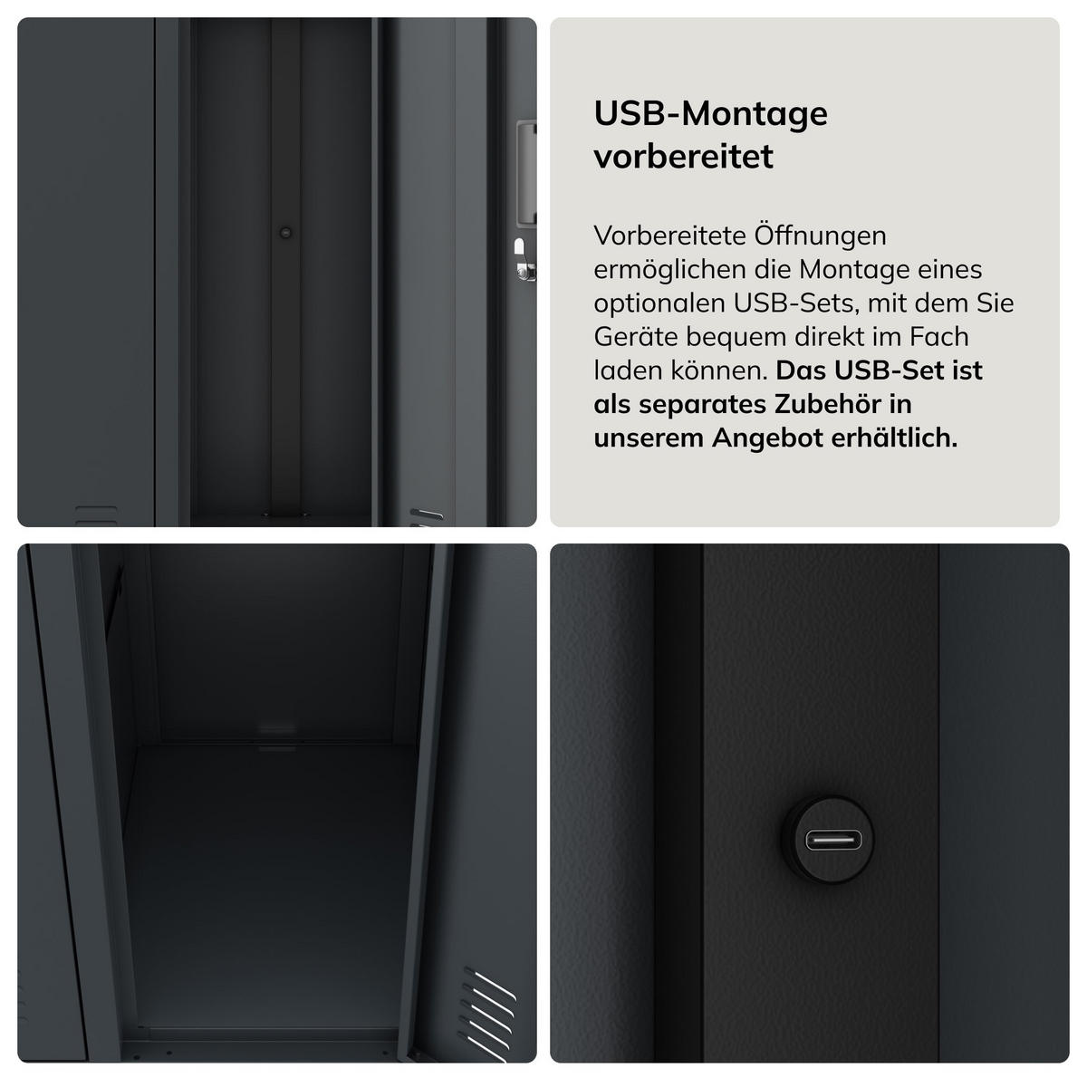 SCHLIESSFACHSCHRANK Bartek - Anthrazit, Metall (136/172/45cm) - Jan Nowak