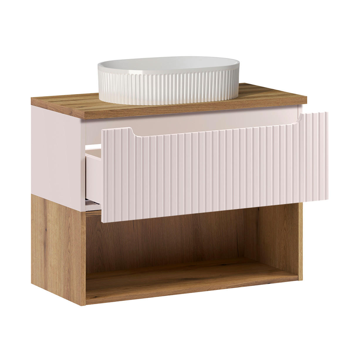 BADMÖBEL 80.4cm Riva 2er-Set Kaschmir - Beige, Holzwerkstoff (80.4/60/40cm) - Petits-meubles