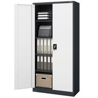 AKTENSCHRANK abschließbar KADO mit Flügeltüren 185x90x40cm Anthrazit-Weiß - Anthrazit, Metall (90/185/40cm) - DELUKE