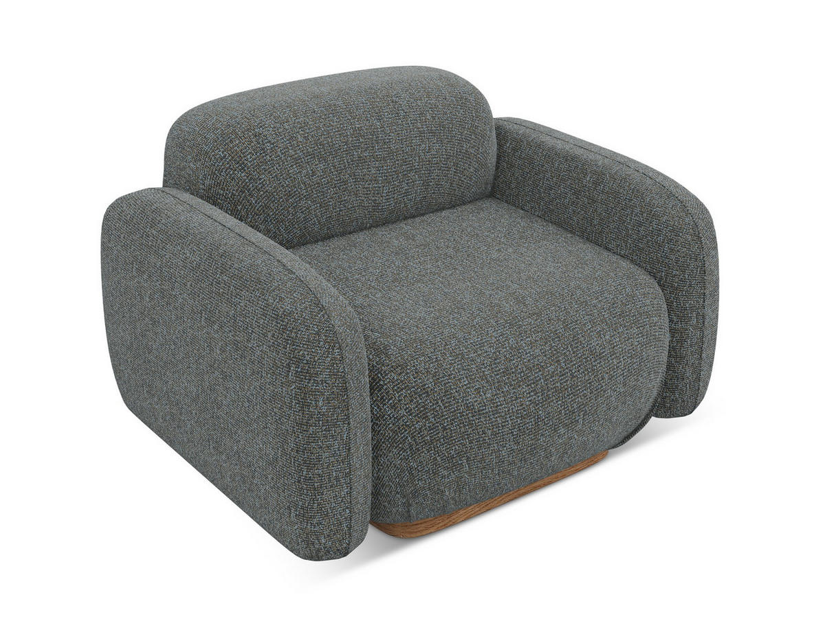 SESSEL Strukturstoff Stoff Grau - Dunkelgrau/Braun, Holz/Textil (110/73/95cm) - Makamii