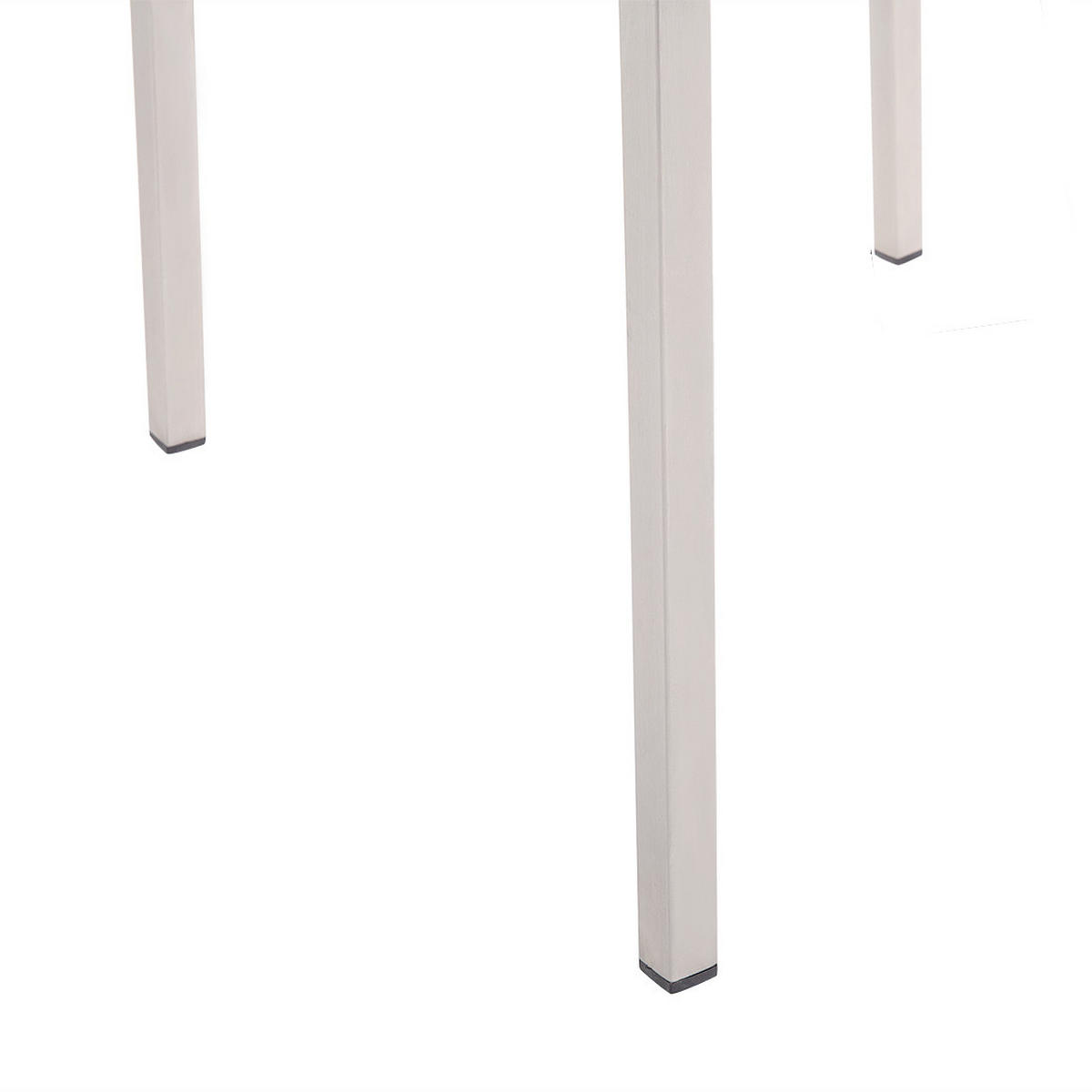 GARTENMÖBEL-SET 6-Sitzer Glasplatte schwarz Textilbespannung beige Grosseto - Beige/Silberfarben, Glas - Beliani