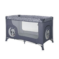 BABY REISEBETT Laufstall Moonlight silbergrau seitliche Öffnung Tragetasche faltbar - Silberfarben, Kunststoff (60/120cm) - Lorelli