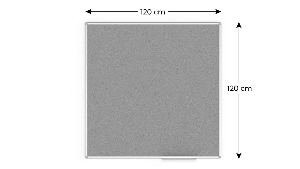 FILZTAFEL mit Aluminiumrahmen 120x120, Grau - Grau, Metall (120/120/1.6cm) - ALLboards
