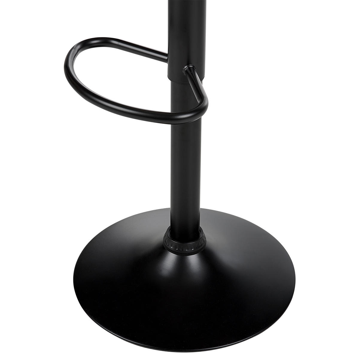 BARHOCKER 2er-Set Kunstleder hellbeige/schwarz höhenverstellbar Valetta - Beige/Schwarz, Kunststoff (46/51cm) - Beliani