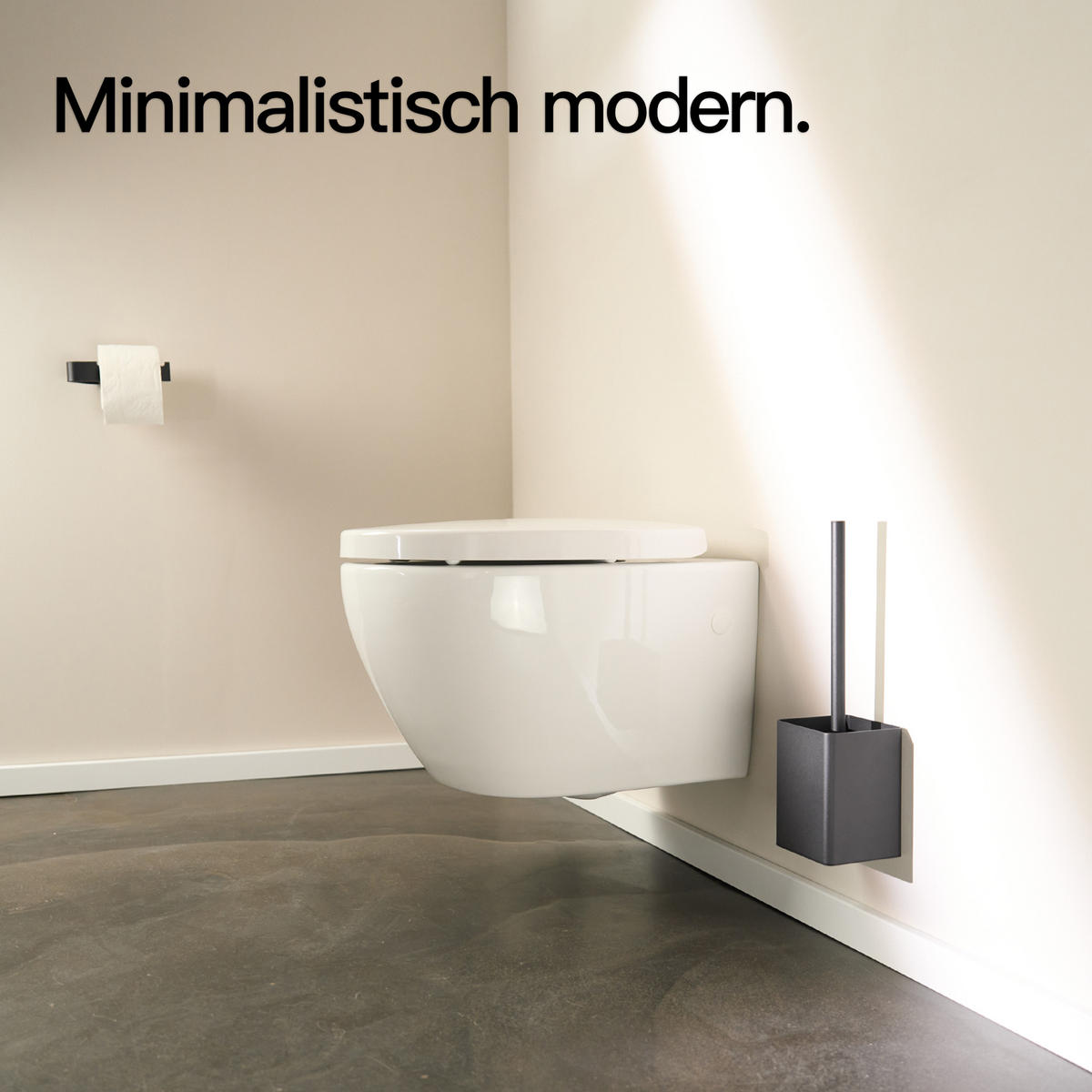 TOILETTENBÜRSTE OHNE BOHREN - Schwarz, Metall (10/37/10cm)