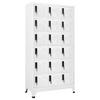 SCHLIESSFACHSCHRANK mit 18 Schließfächern, 90/40/180 cm, aus Stahl, in Weiß - Weiß, Metall (90/180/40cm) - vidaXL