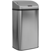 MÜLLEIMER mit Sensor 48L Edelstahl Abfalleimer mit Automatischer Schließfunktion - Silberfarben, Metall (25/69/33cm) - HOMCOM