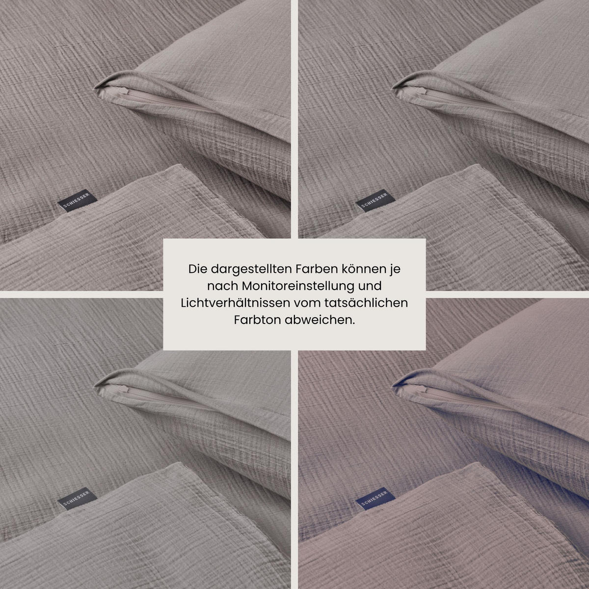 BETTWÄSCHESET Molly - Musselin - 2-teilig - 155x220 cm - Grau - Grau, Textil (155/220cm) - SCHIESSER