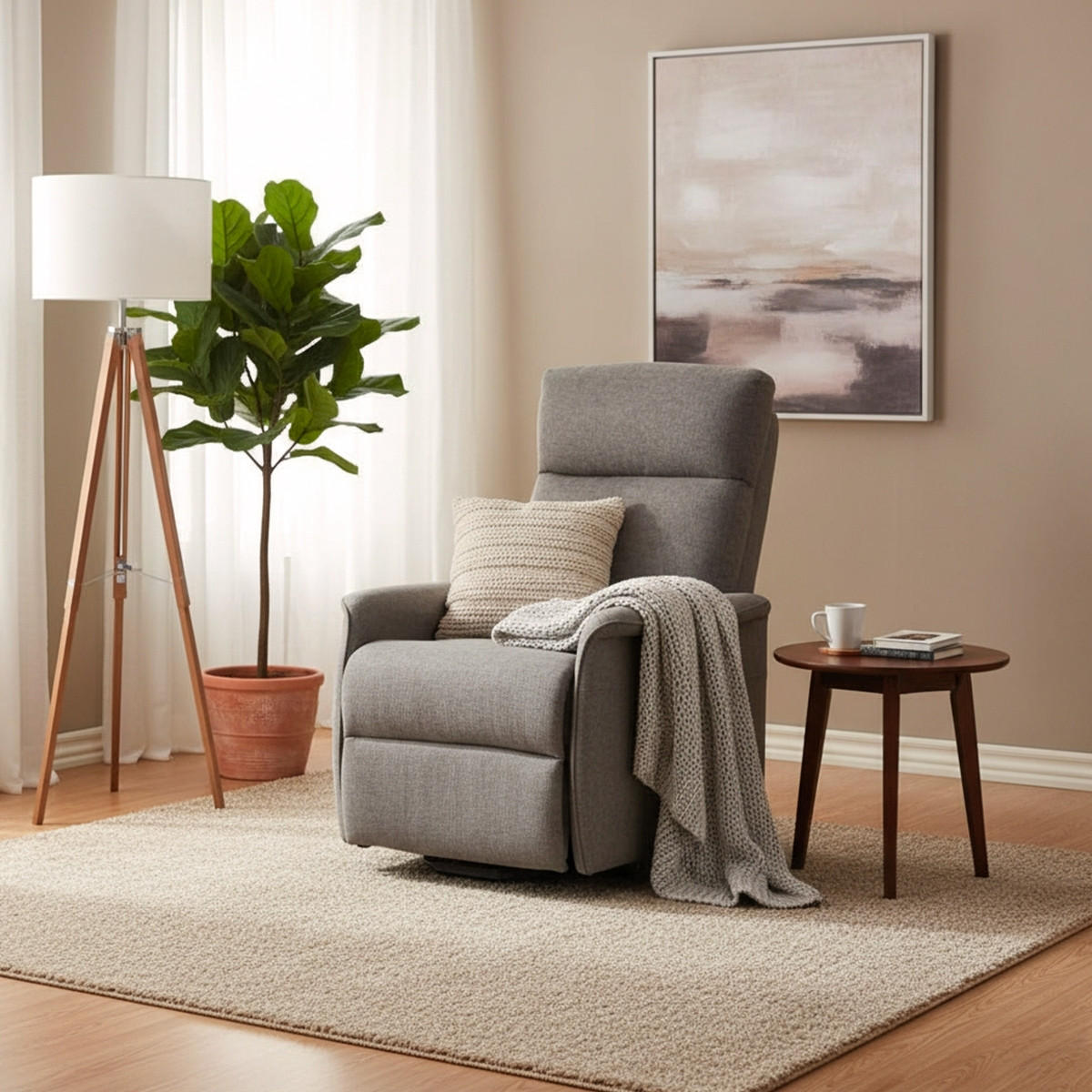 RELAXSESSEL mit Sitzlift giorgia - Grau - Grau, Textil (73/103/155cm) - Pasmara