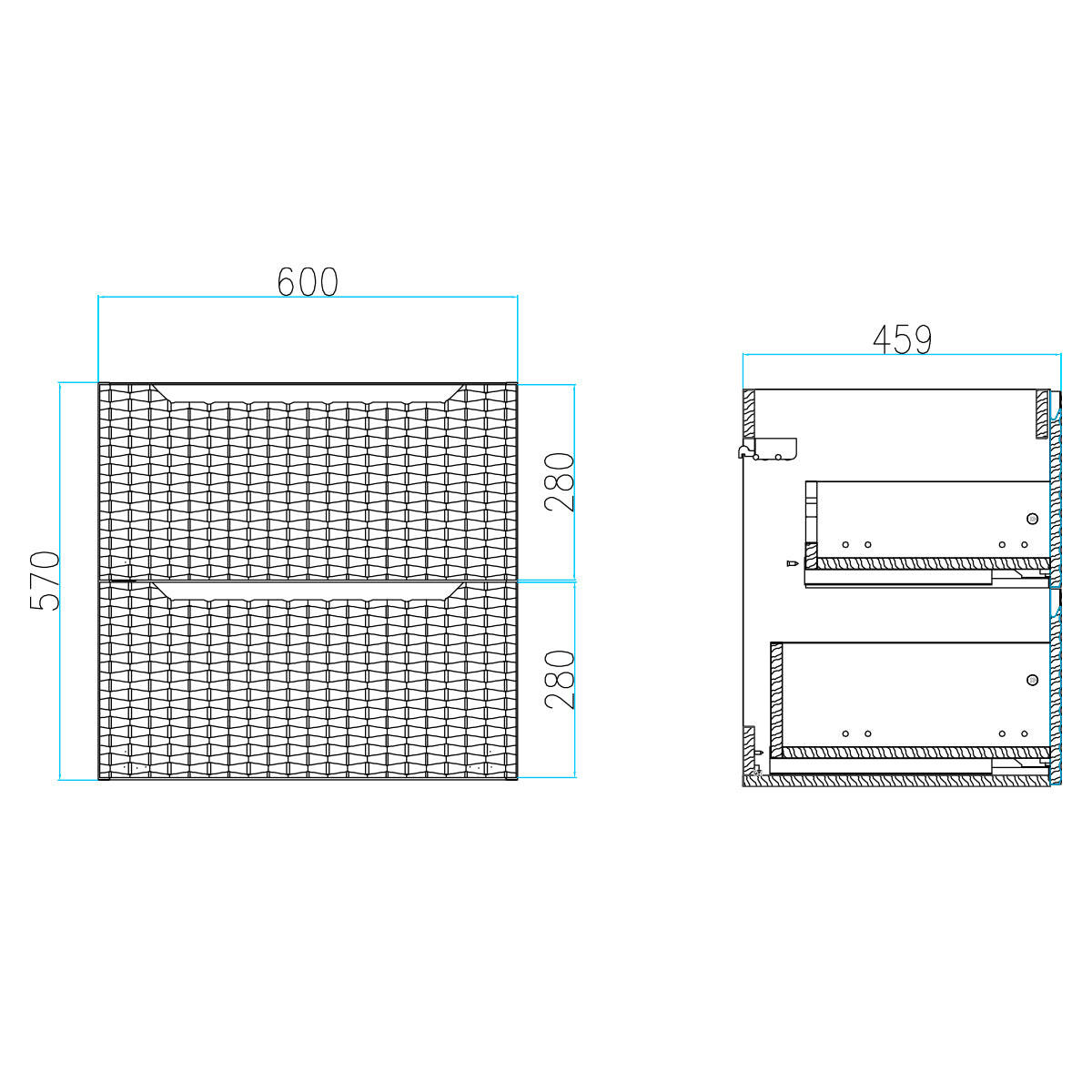 DONJI ELEMENT ZA UMIVAONIK 60cm Elora Bejž i drvo - bež, drvni materijal (60/59/46cm) - Petits-meubles