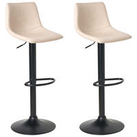BARHOCKERN 2er-Set Hellbeige Lebrija - Beige/Schwarz, Kunststoff (39/98/44cm) - Beliani