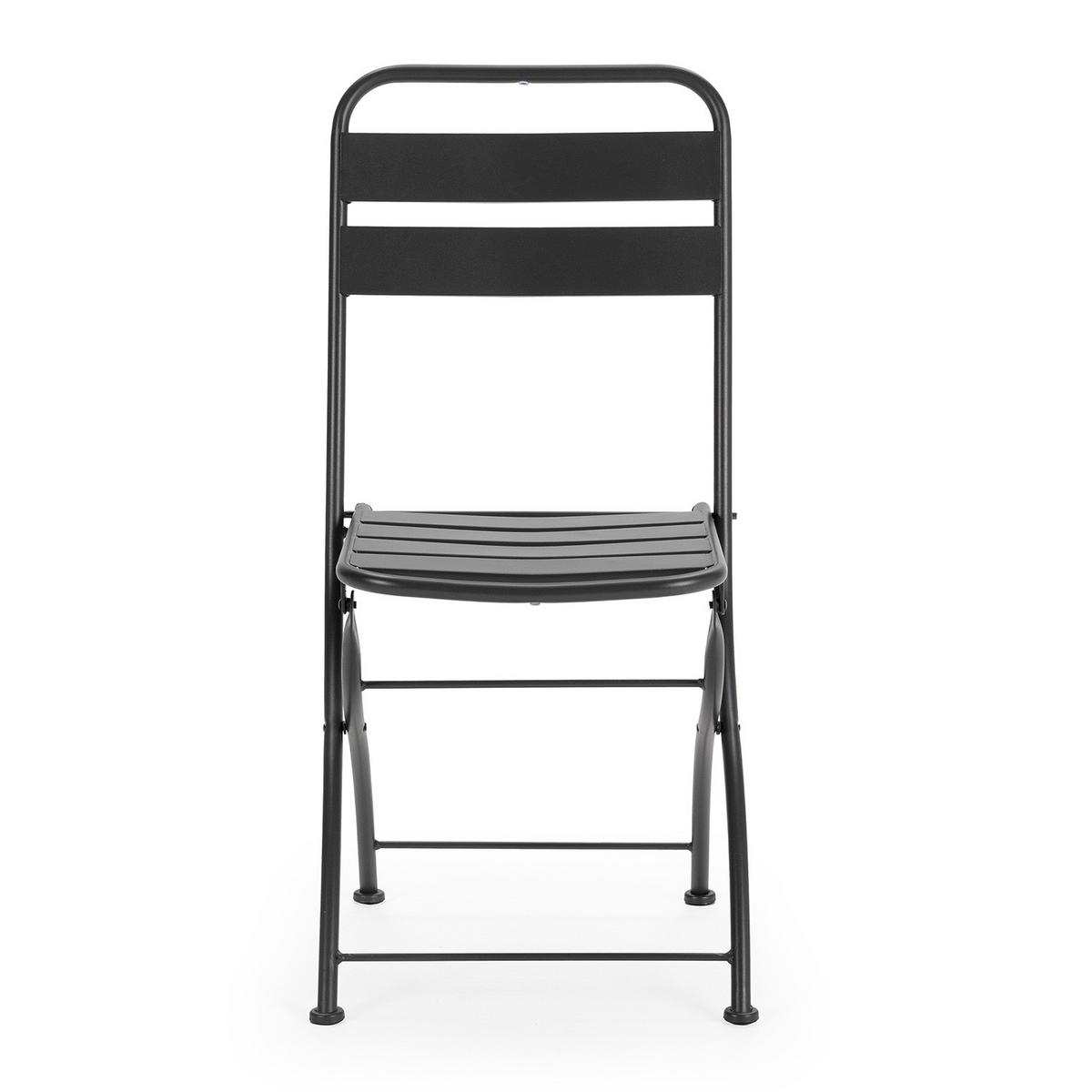 GARTENKLAPPSTUHL-SET Perla Metall - Schwarz, Metall (42/88/50cm) - VS Venta-stock