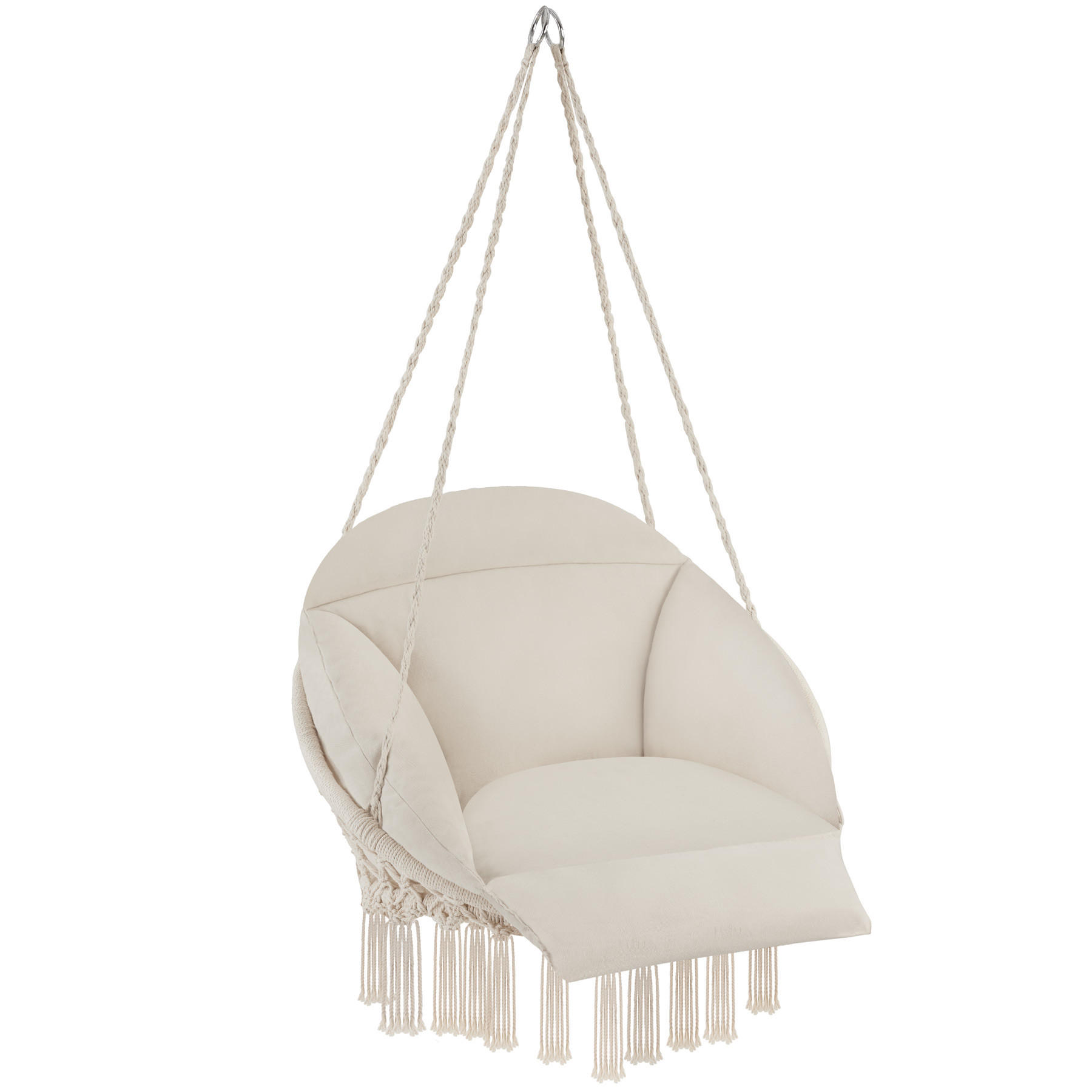 HÄNGESESSEL Samira,80 x 81 x 139 cm,beige - Beige, Kunststoff (80/139/81cm) - tectake