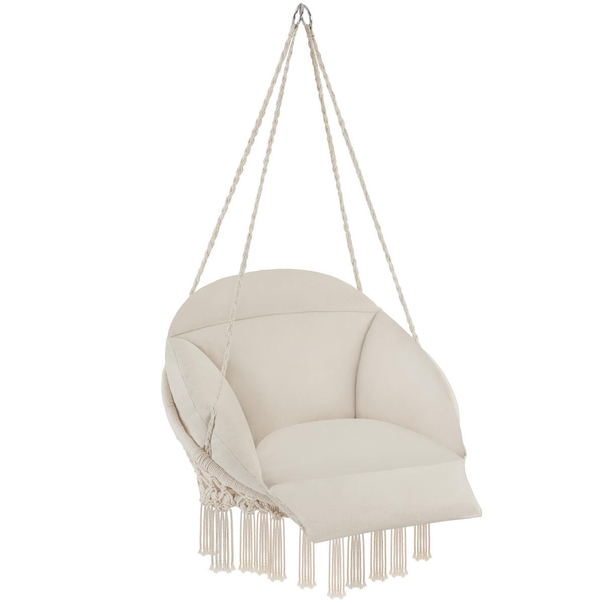 HÄNGESESSEL Samira,80 x 81 x 139 cm,beige - Beige, Kunststoff (80/139/81cm) - tectake