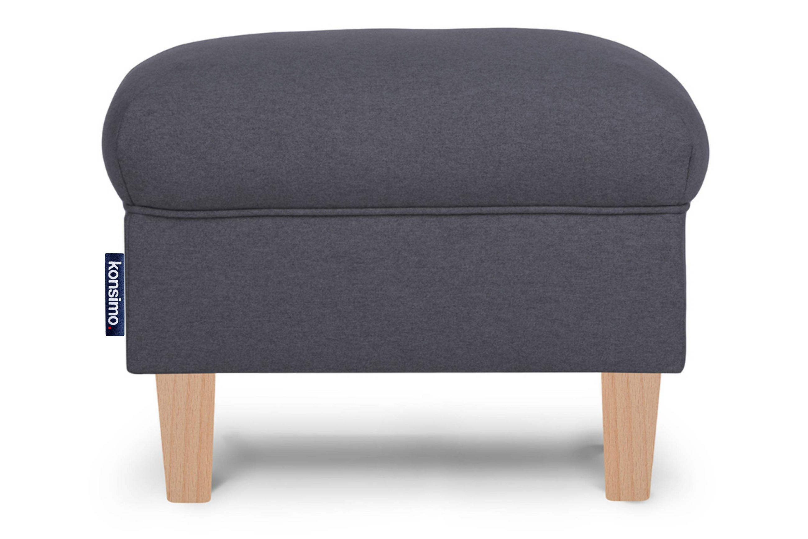 SITZHOCKER MILES Pouffe - Buchefarben/Grau, Holzwerkstoff/Textil (55/42/40cm) - KONSIMO®