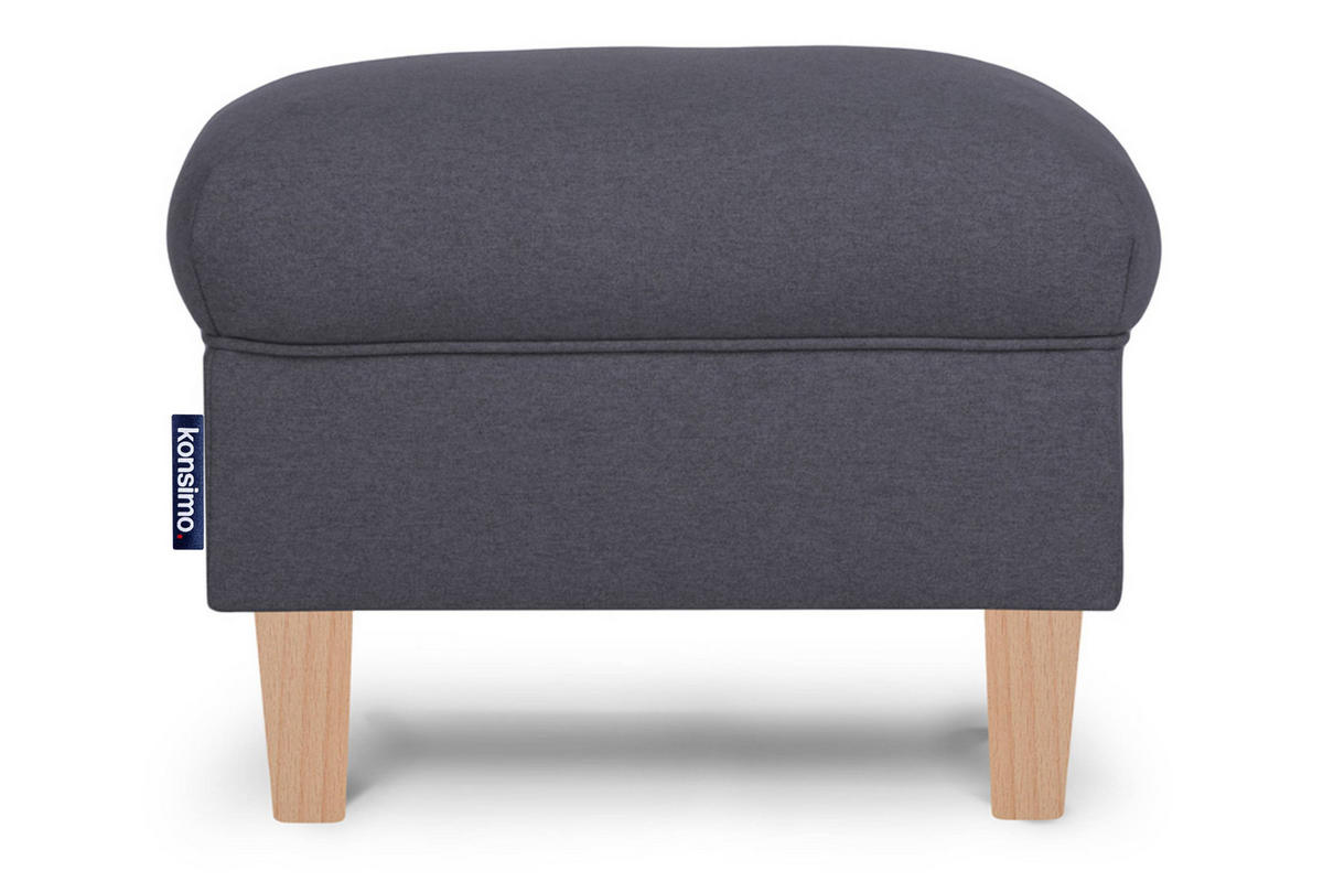 SITZHOCKER MILES Pouffe - Buchefarben/Grau, Holzwerkstoff/Textil (55/42/40cm) - KONSIMO®