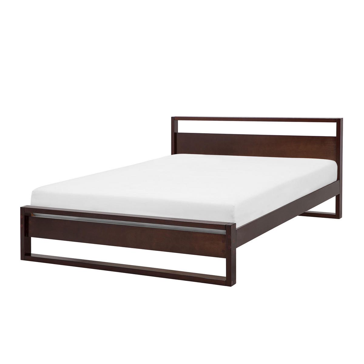 HOLZBETT 160/200cm Dunkler Holzfarbton Giulia - Dunkelbraun, Holz (160/200cm) - Beliani