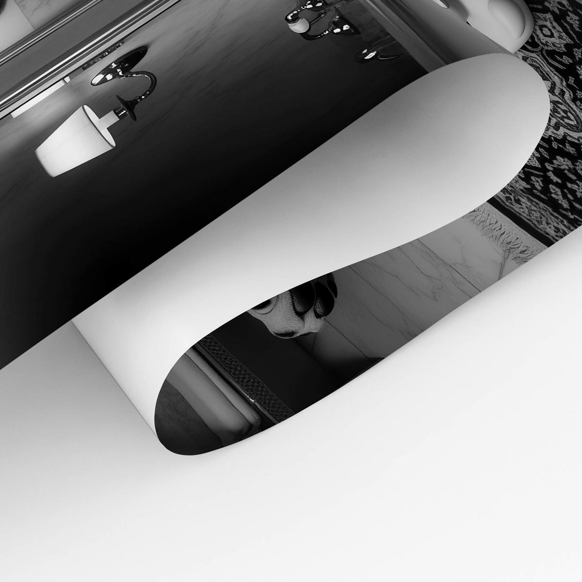 POSTER für Badezimmer WC LÖWE in Badewanne Zeitung Abstraktion 20x30cm - Schwarz/Weiß, Papier (20/30/1cm) - Muralo