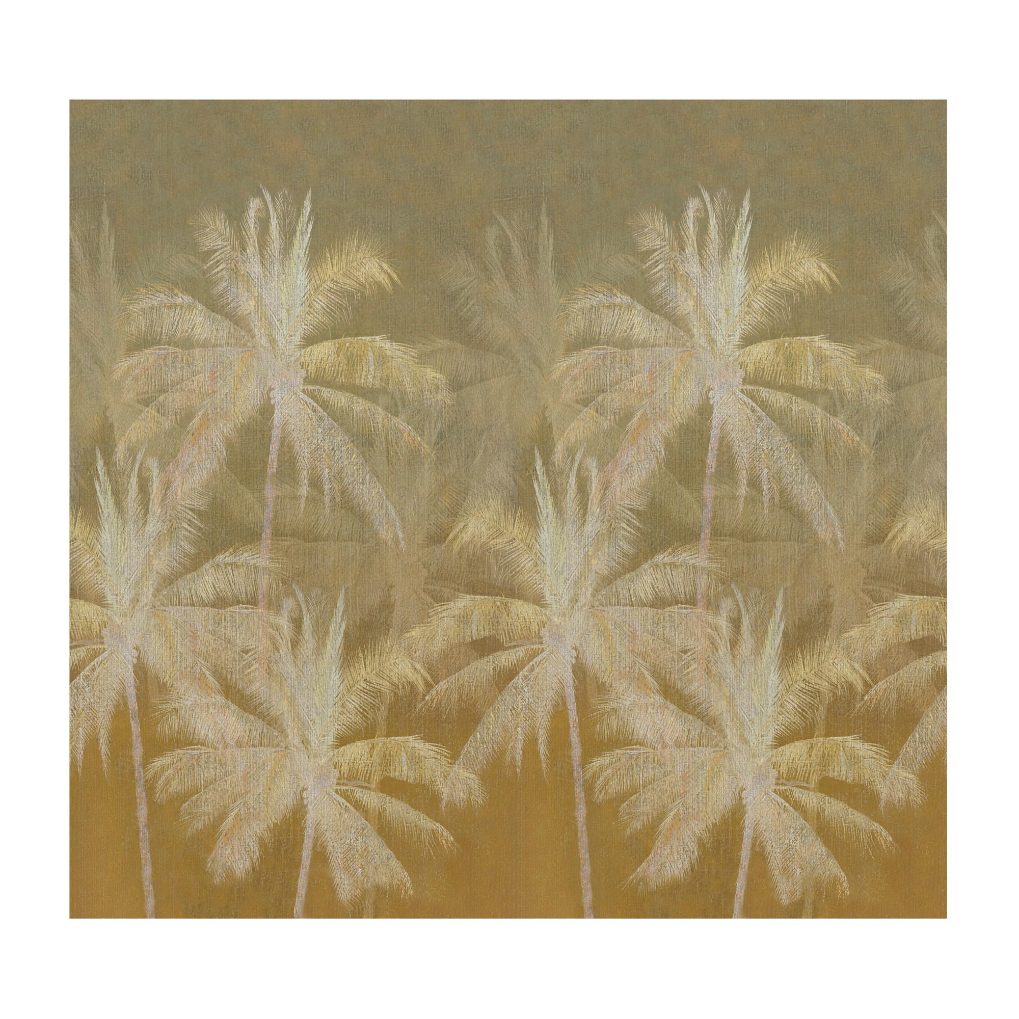 FOTOTAPETE Vintage-Palme ocker - Gelb, Papier/Kunststoff (300/280cm) - Art for the Home