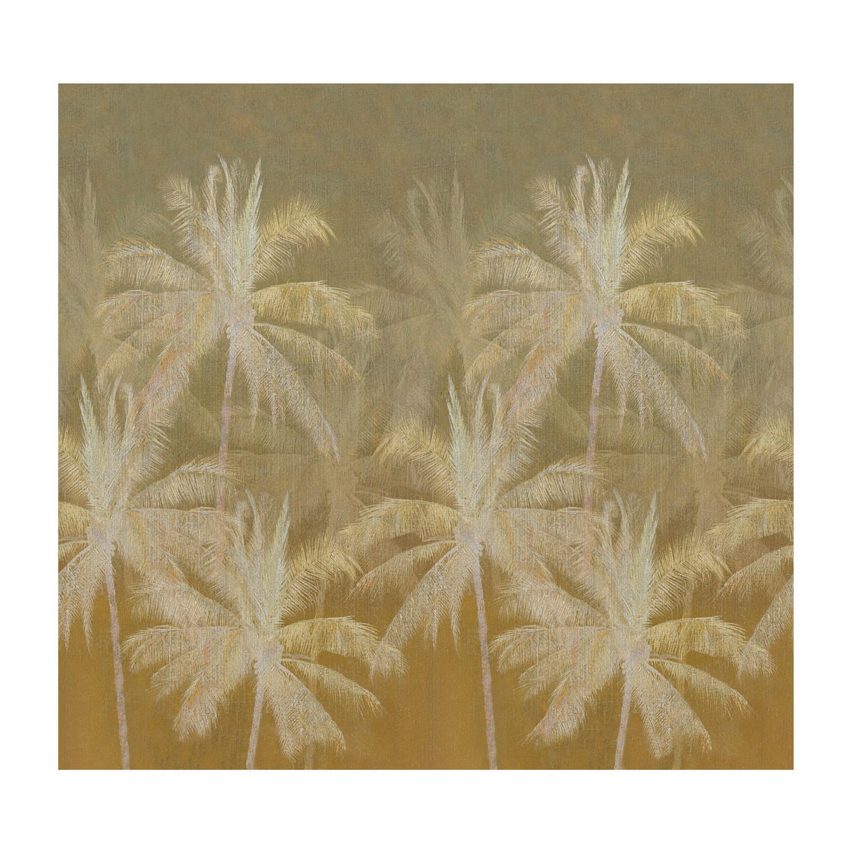 FOTOTAPETE Vintage-Palme ocker - Gelb, Papier/Kunststoff (300/280cm) - Art for the Home