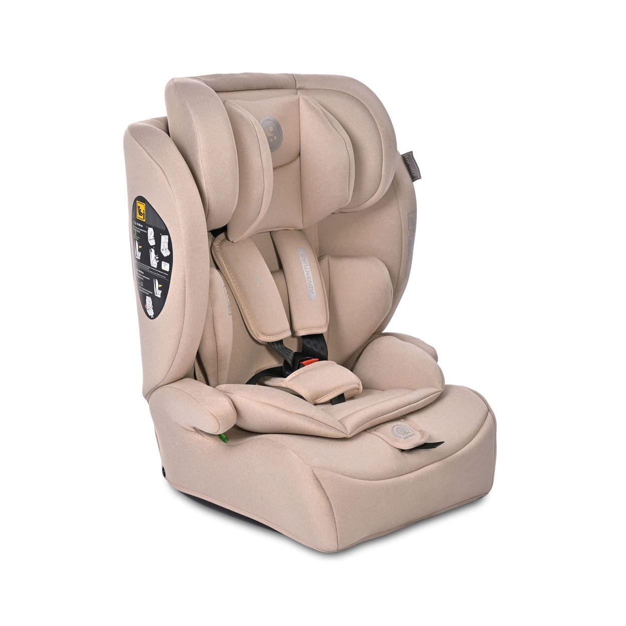 KINDERSITZ i-Size Adventure beige (76-150 cm) Kopfstütze verstellbar bis 36 kg - Beige, Kunststoff (46/78/40cm) - Lorelli