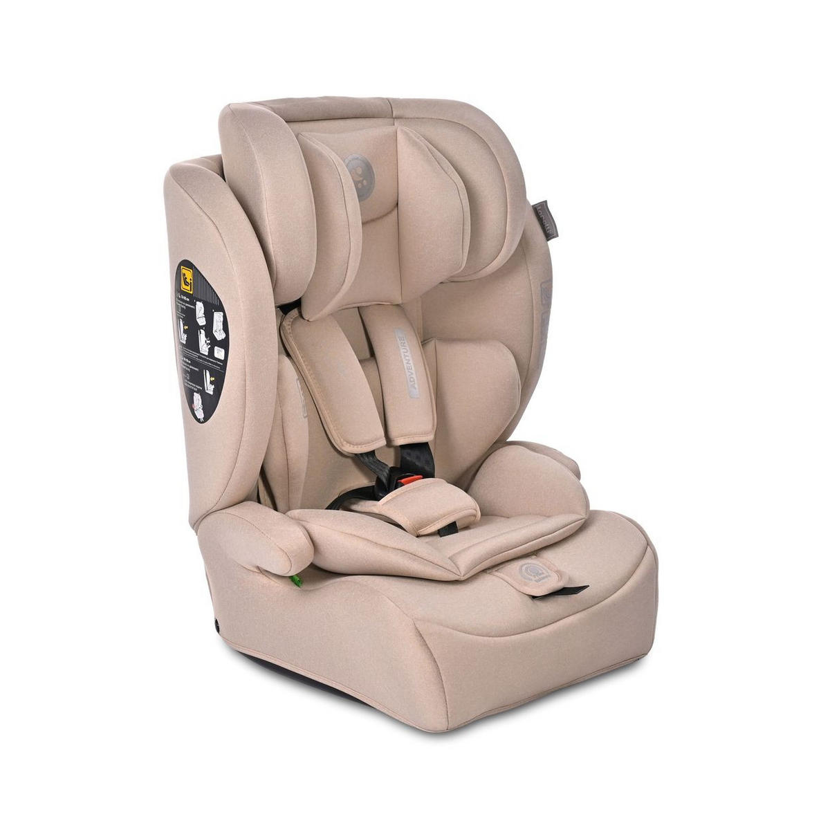 KINDERSITZ i-Size Adventure beige (76-150 cm) Kopfstütze verstellbar bis 36 kg - Beige, Kunststoff (46/78/40cm) - Lorelli