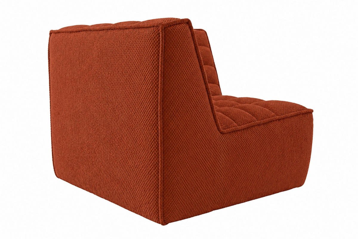 ROHOVÝ MODUL, plyšová tkanina Pop, Měděná, LAZY - měděná, dřevo (93/76/93cm) - Kaiser Möbel