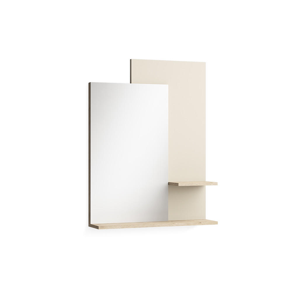 WANDSPIEGEL Puerto, Eiche/Cashmere, 70 x 90 cm - Kaschmir/Eichefarben, Holzwerkstoff (70/90/16.6cm) - Vicco