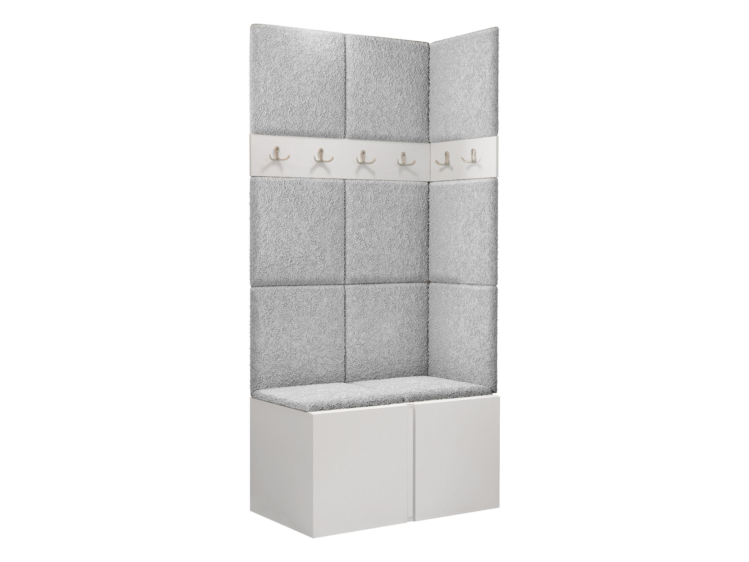 GARDEROBEN-SET Orion I - Hellgrau/Weiß, Holzwerkstoff/Kunststoff (84/186/46cm) - MIRJAN24