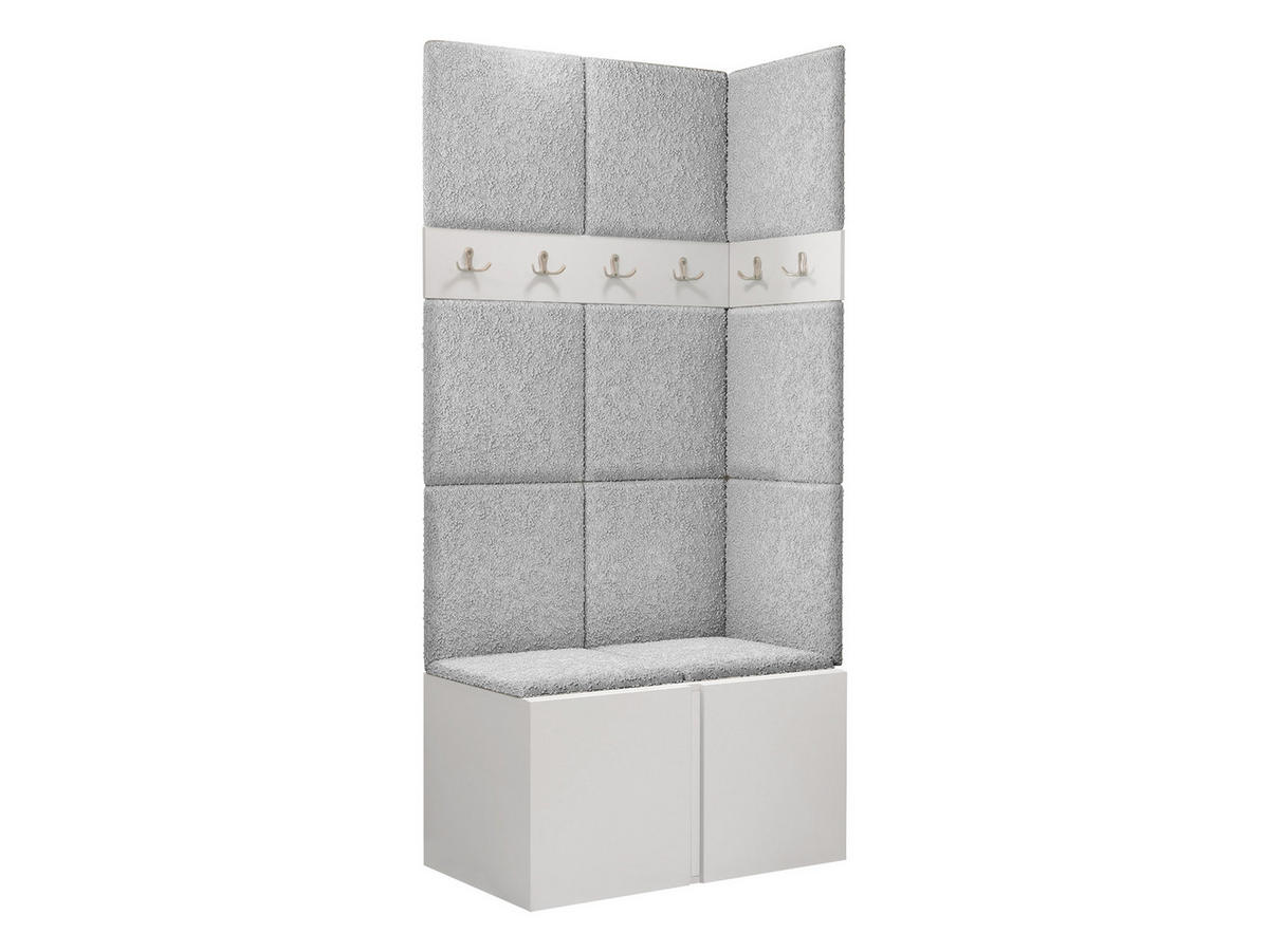 GARDEROBEN-SET Orion I - Hellgrau/Weiß, Holzwerkstoff/Kunststoff (84/186/46cm) - MIRJAN24