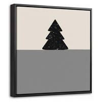 LEINWAND Bilder mit Rahmen - Weihnachtsbaum - Schwarz - Urlaub - Beige - 20x20 - Schwarz, Textil (20/20cm) - MuchoWow