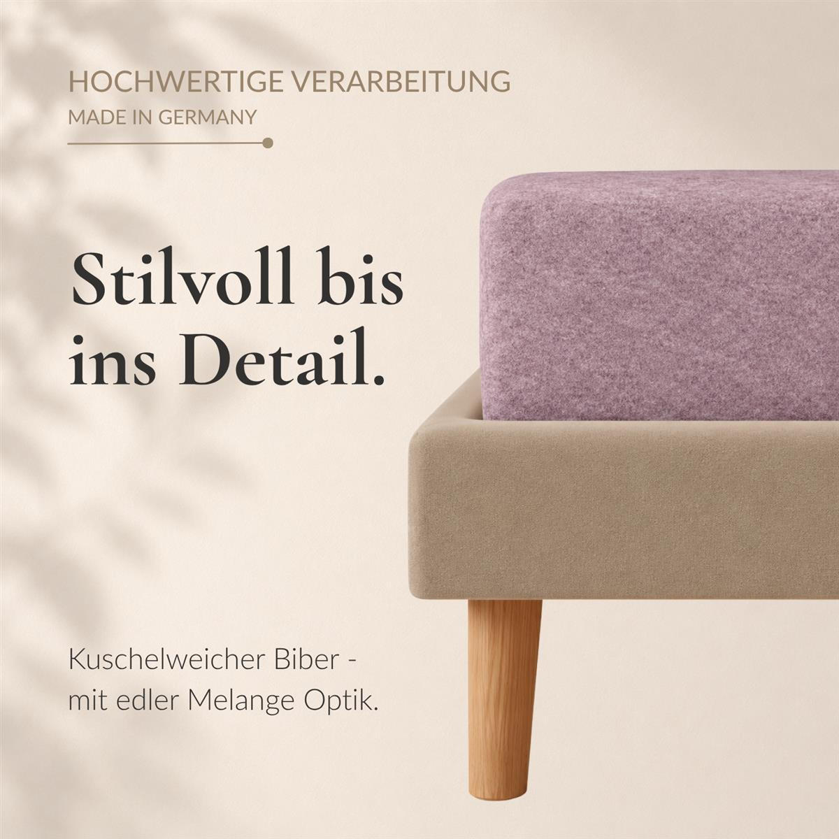 BIBER-SPANNBETTLAKEN 90x200 - 100x200 cm Made in Germany! Warme Winter Flanell Bettlaken aus 100% Baumwolle, Spannbetttuch Brombeer - Brombeere, Textil (90/200cm) - Carpe Sonno
