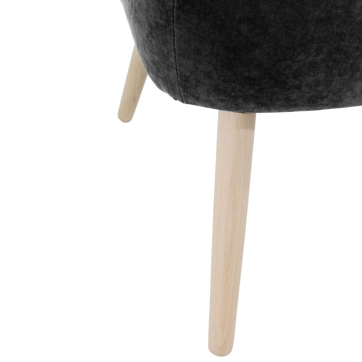 SESSEL Kathy Bezug Veloursstoff Buche natur / schwarz - Schwarz, Kunststoff (70/86/69cm) - 58aufmkessel