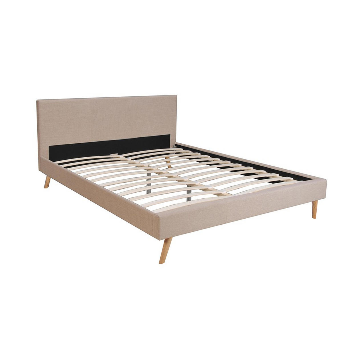 BETT FJORD/ BETT 140X190 MIT LATTENROST - BEIGE - Beige, Holzwerkstoff (140/190cm) - Weber Industries