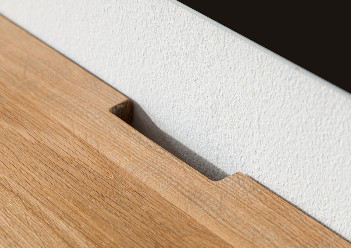 LOWBOARD Wildeiche 180x43x17 natur geölt WIEN #217 - Naturfarben, Holz (180/17/43cm) - Massivmoebel24