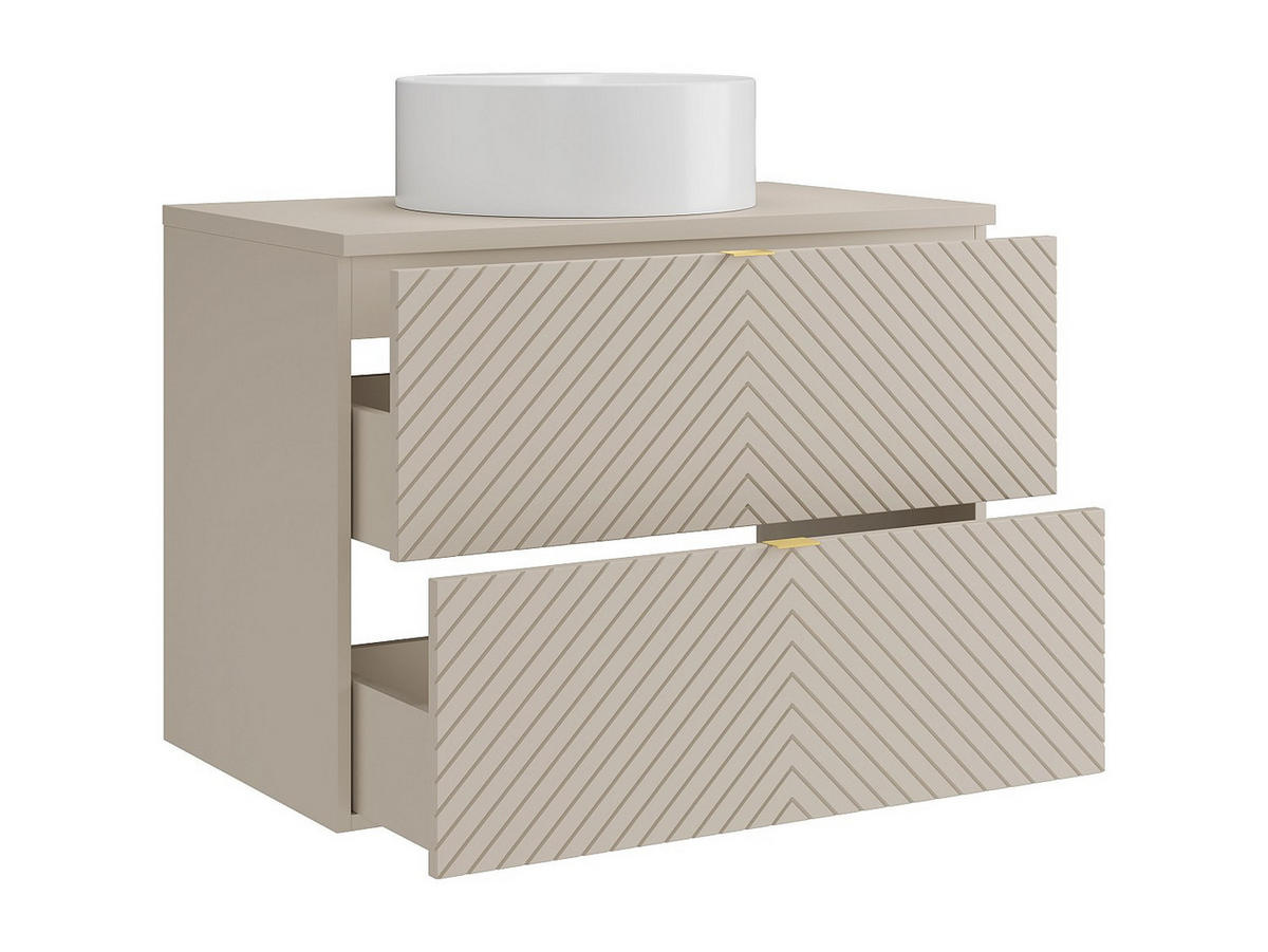 EINZELWASCHTISCH - 80 cm x 46.5 cm - Holz, Platte - Beige - DORIONI - Beige, Holz (80/61.6/46.5cm) - Vente-Unique