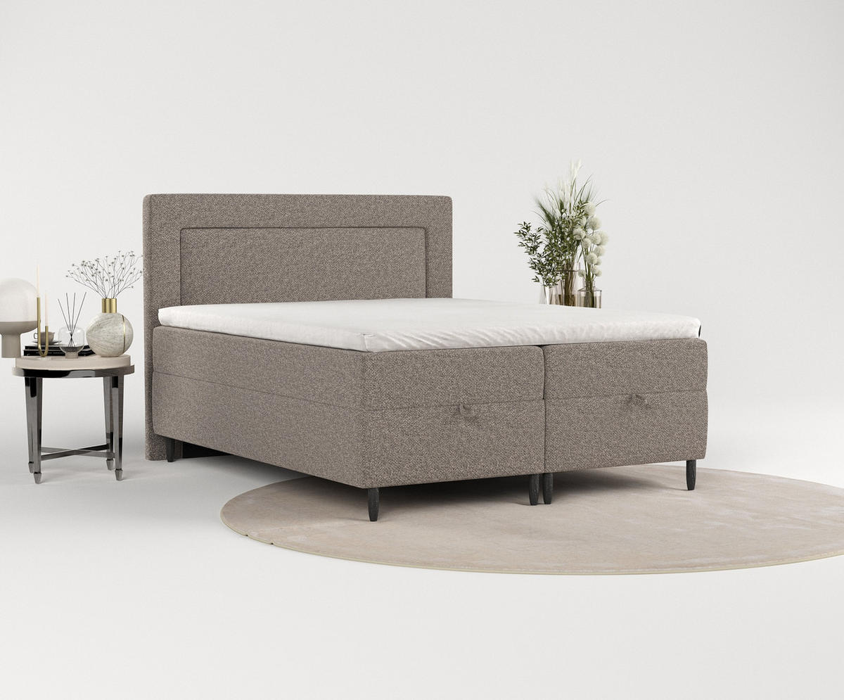 BOXBETT Nea Braun 180/200 cm - Schwarz/Braun, Holz/Holzwerkstoff (180/200cm) - Maison de Reve